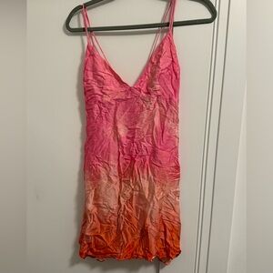 Zara Pink & Orange Ombre Slip Mini Dress